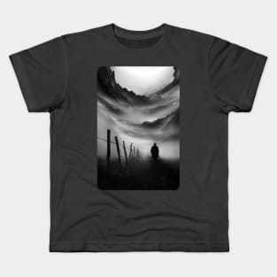 Going Nowhere Black and White Abstract Illustration Kids T-Shirt